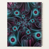 デプスブルーピンク抽象芸術フラクタル プランナー手帳 (裏面)