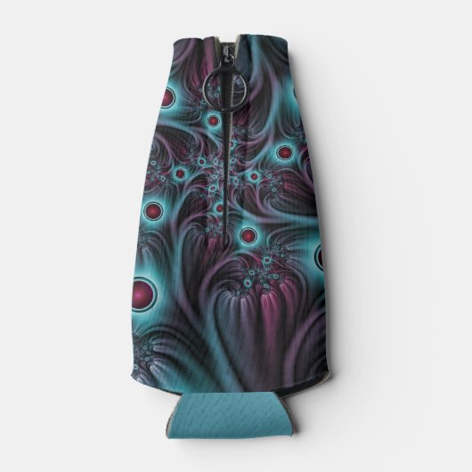 デプスブルーピンク抽象芸術フラクタル ボトルクーラー (裏面)