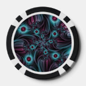 デプスブルーピンク抽象芸術フラクタル ポーカーチップ (裏面)