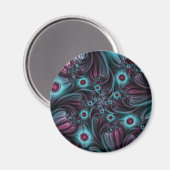 デプスブルーピンク抽象芸術フラクタル マグネット (正面/裏面)