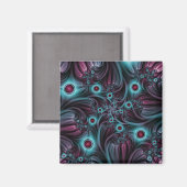 デプスブルーピンク抽象芸術フラクタル マグネット (正面/裏面)