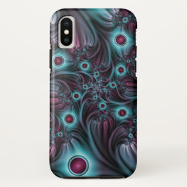 デプスブルーピンク抽象芸術フラクタル iPhone XSケース