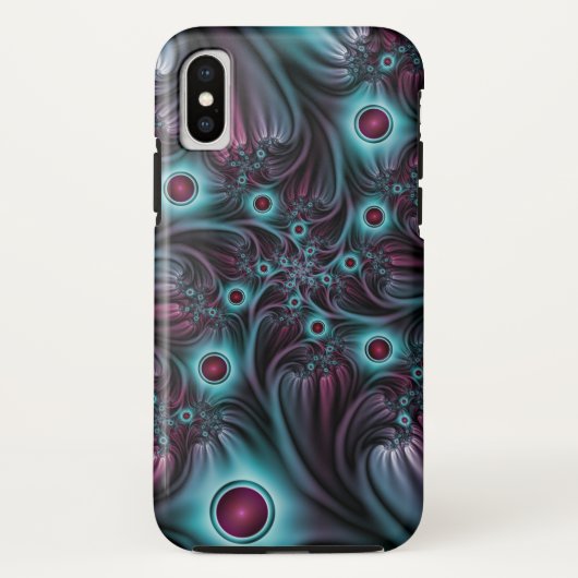 デプスブルーピンク抽象芸術フラクタル Case-Mate iPhoneケース (裏面)