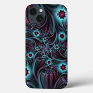デプスブルーピンク抽象芸術フラクタル iPhone 13ケース