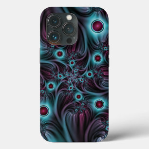 デプスブルーピンク抽象芸術フラクタル iPhone 13 PROケース
