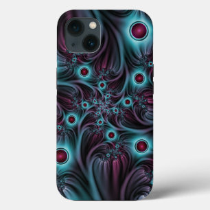 デプスブルーピンク抽象芸術フラクタル iPhone 13ケース