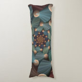 デプモダンスブラウン石板ブルーのフラクタルアート ボディピロー (正面縦)