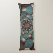 デプモダンスブラウン石板ブルーのフラクタルアート ボディピロー (裏面 (縦))