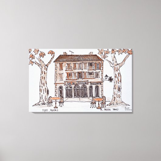 デプラテンス、プレイスパオリ、 | L'Ile Rousse，コルシカ キャンバスプリント (正面)