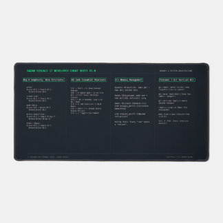 デベロッパー・チートシート・デスクマット - Big O、VS Code ショートカット デスクマット