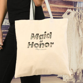 デボス3Dかわいいレトログリーンホワイトメイド・オブ・オーナー（花嫁付き添い人） トートバッグ