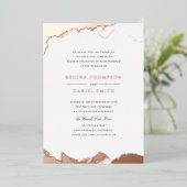 デボネ結婚アのバラ金ゴールドへの浸漬 箔招待状 (立ち正面)