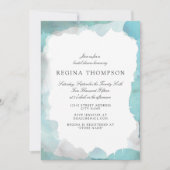 デボンエアターコイズブライダルシャワー招待 招待状 (正面)