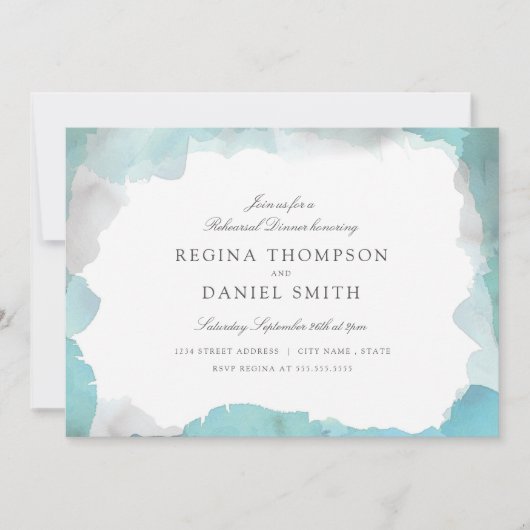 デボンエアターコイズリハーサルディナー 招待状 (正面)