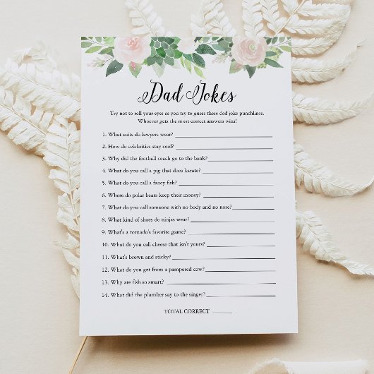 デボンパパジョーク緑の赤ちゃんシャワーゲームカード 招待状