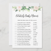 デボンフローラ有名人ベビー名赤ちゃんシャワーゲーム 招待状 (正面)