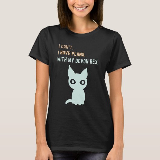 デボンレックスとの計画 - 猫好き Tシャツ (正面)