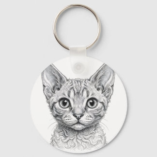 デボンレックスの子猫のキーチェーン キーホルダー