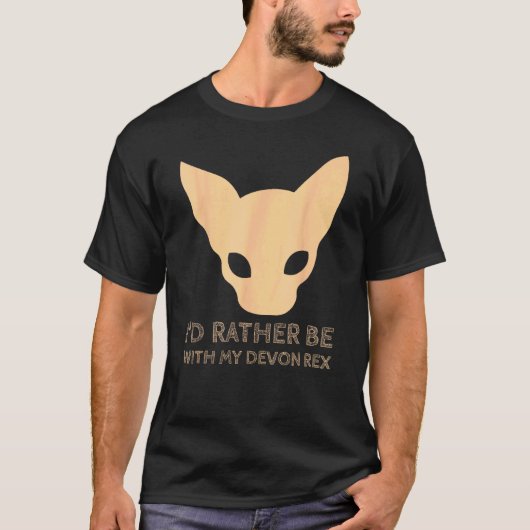 デボンレックスの猫と一緒にいたい Tシャツ (正面)