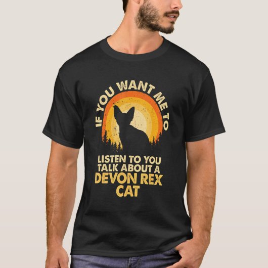 デボンレックスの猫について話を聞きたい場合 Tシャツ (正面)