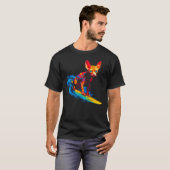 デボンレックスの猫サーフィン Tシャツ (正面フル)