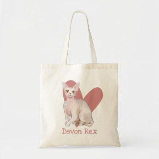 デボンレックスキャットウォーター色子猫ピンクハート トートバッグ