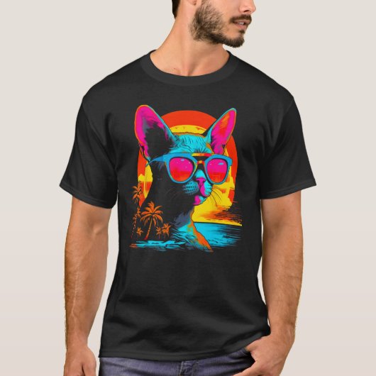 デボンレックスキャットビーチ Tシャツ (正面)