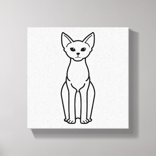 デボンレックス猫漫画 キャンバスプリント (正面)