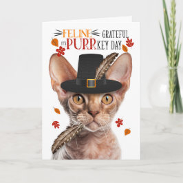 デボンレックス猫PURRkey dayに感謝 シーズンカード