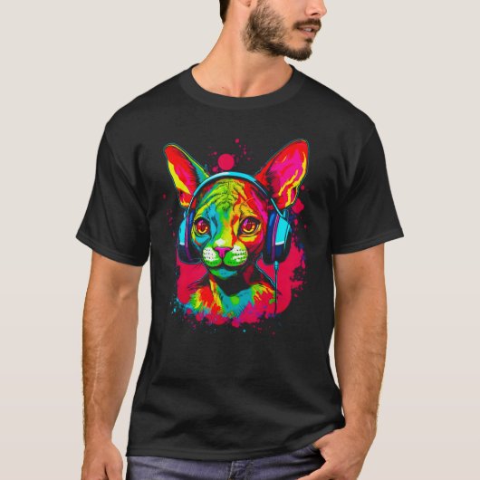 デボンレックス・キャット・ディージェイ Tシャツ (正面)