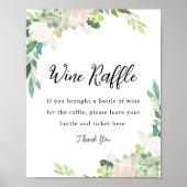 デボンワインラッフルブライダルシャワーゲームサイン ポスター (正面)