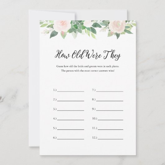 デボン何歳だった彼らは写真ブライダルシャワーゲーム 招待状 (正面)