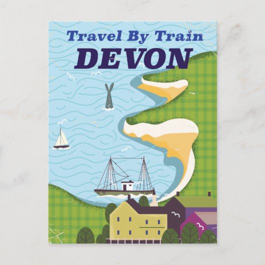 デボン列車で旅行 ポストカード (正面)