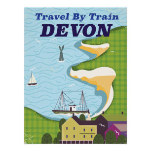 デボン州の鉄道の旅 ポスター