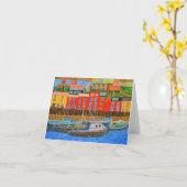 デボン州ブリクサムのグリーティングカード カード (黄色い花)