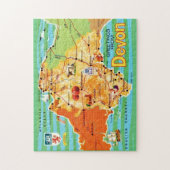 デボン州地図イギリス 11x14  ジグソーパズル (縦)