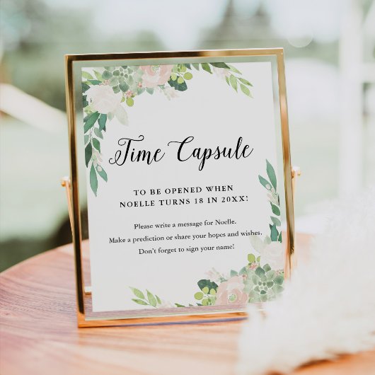 デボン時間カプセル赤ちゃんシャワーのサイン ポスター