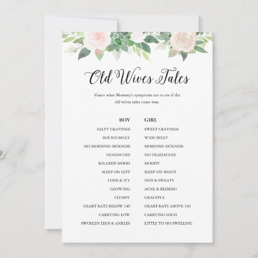 デボン老妻の物語ベビーシャワーゲームカード 招待状 (正面)