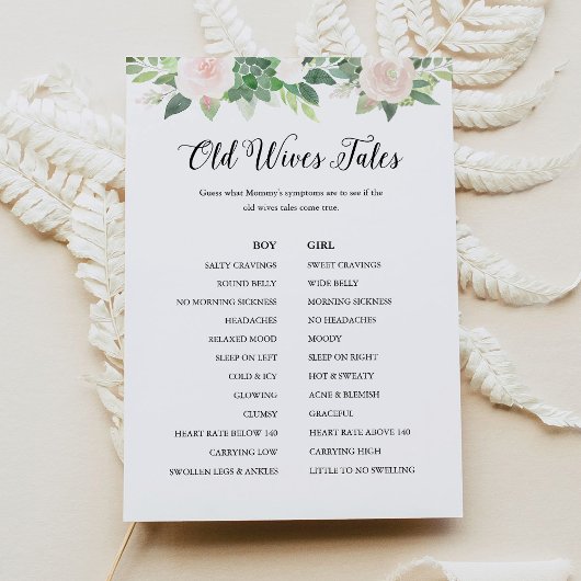 デボン老妻の物語ベビーシャワーゲームカード 招待状