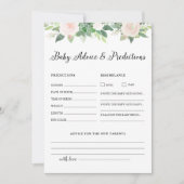 デボン赤ちゃんシャワーアドバイス及び予測カード 招待状 (正面)
