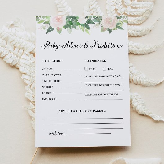 デボン赤ちゃんシャワーアドバイス及び予測カード 招待状