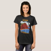 デボン イングランド海岸 レトロ旅行Tシャツ Tシャツ (正面フル)