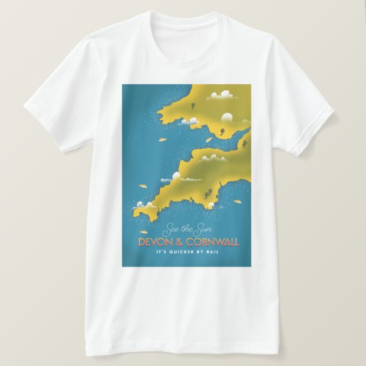 デボン+コーンウォールの旅ポスター「太陽を見よう」 Tシャツ (デザイン正面)