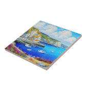 「デボン・ハーバー夢の風景」 – イギリスの船崎 タイル (側面)