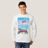 デボン ヴィンテージ 飛行 旅行 ポスター Tシャツ (正面フル)