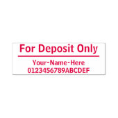 「デポジットのみ」+名前をカスタムするゴム印 セルフインキングスタンプ (デザイン)