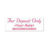 「デポジット専用」と名前をカスタムするゴム印 セルフインキングスタンプ (デザイン)