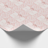 デマスパーソナライズされたク赤面ピンクコケットマイルストーン ラッピングペーパー (角)