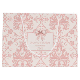 デマスパーソナライズされたク赤面ピンクコケットマイルストーン ラージペーパーバッグ