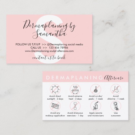 デマプラニングアフターケアの事後指導 名刺 (正面/裏面)